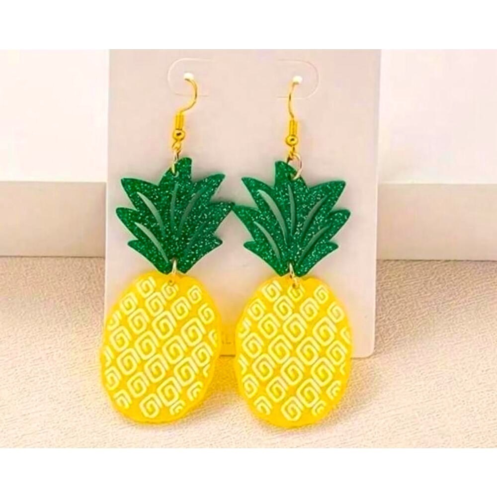 Glitter Pineapple Dangle Earrings